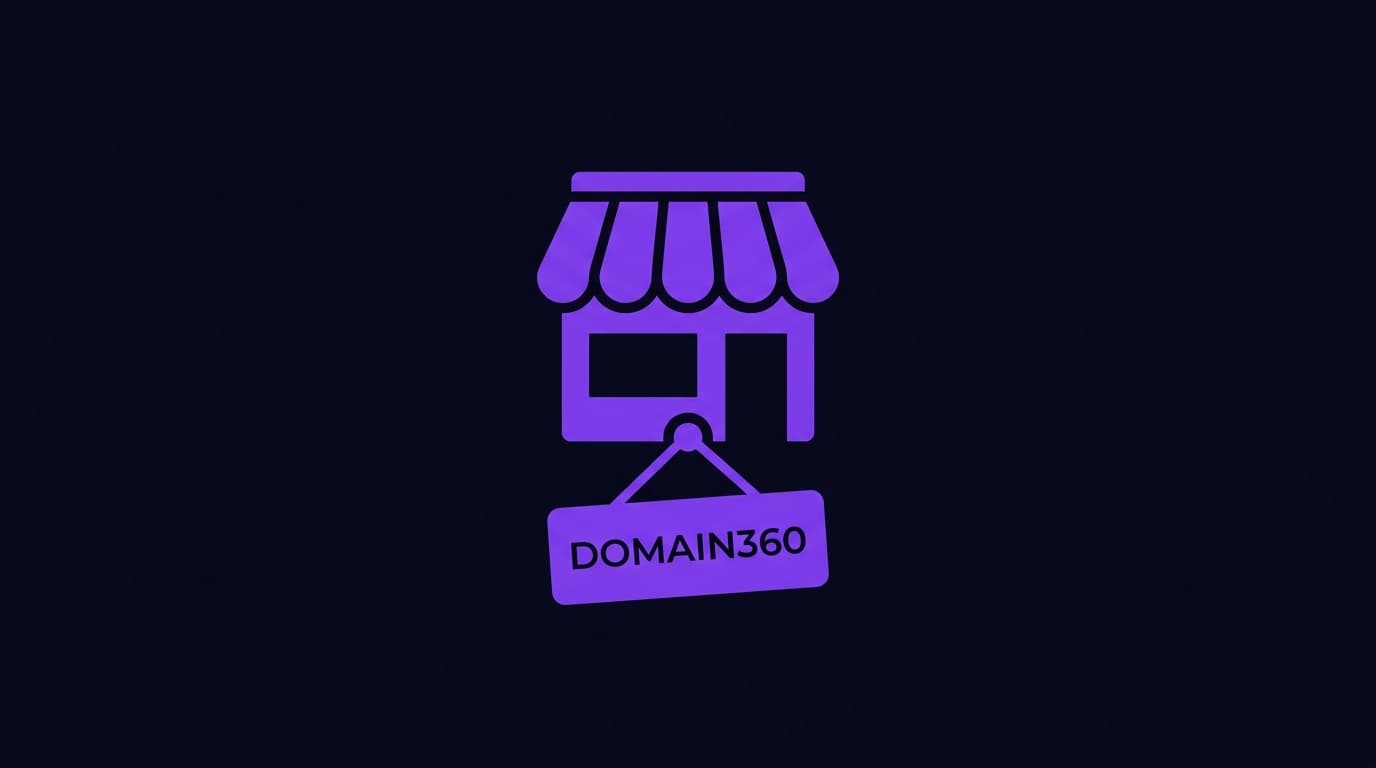 Small business owner managing domain names on a laptop