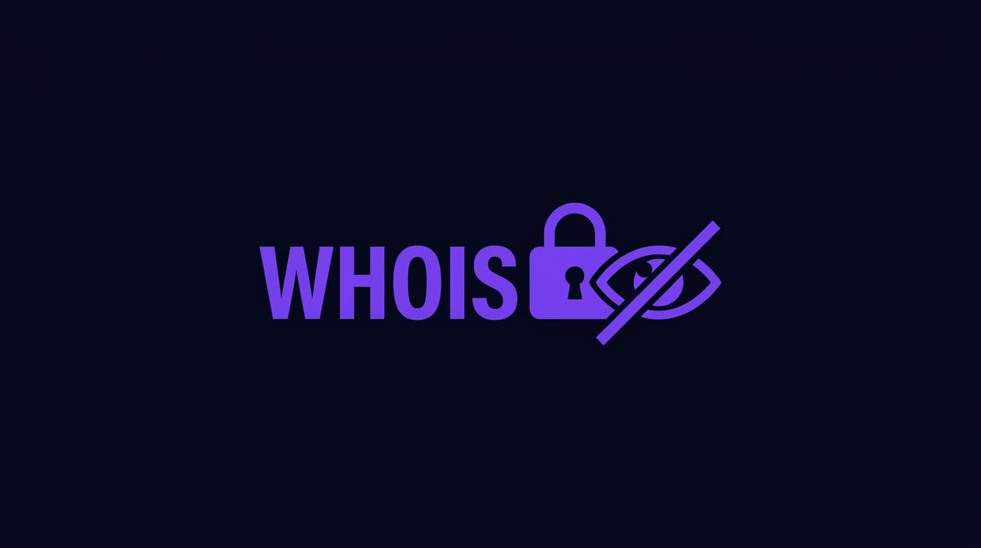 Shield icon protecting personal information on domain WHOIS records