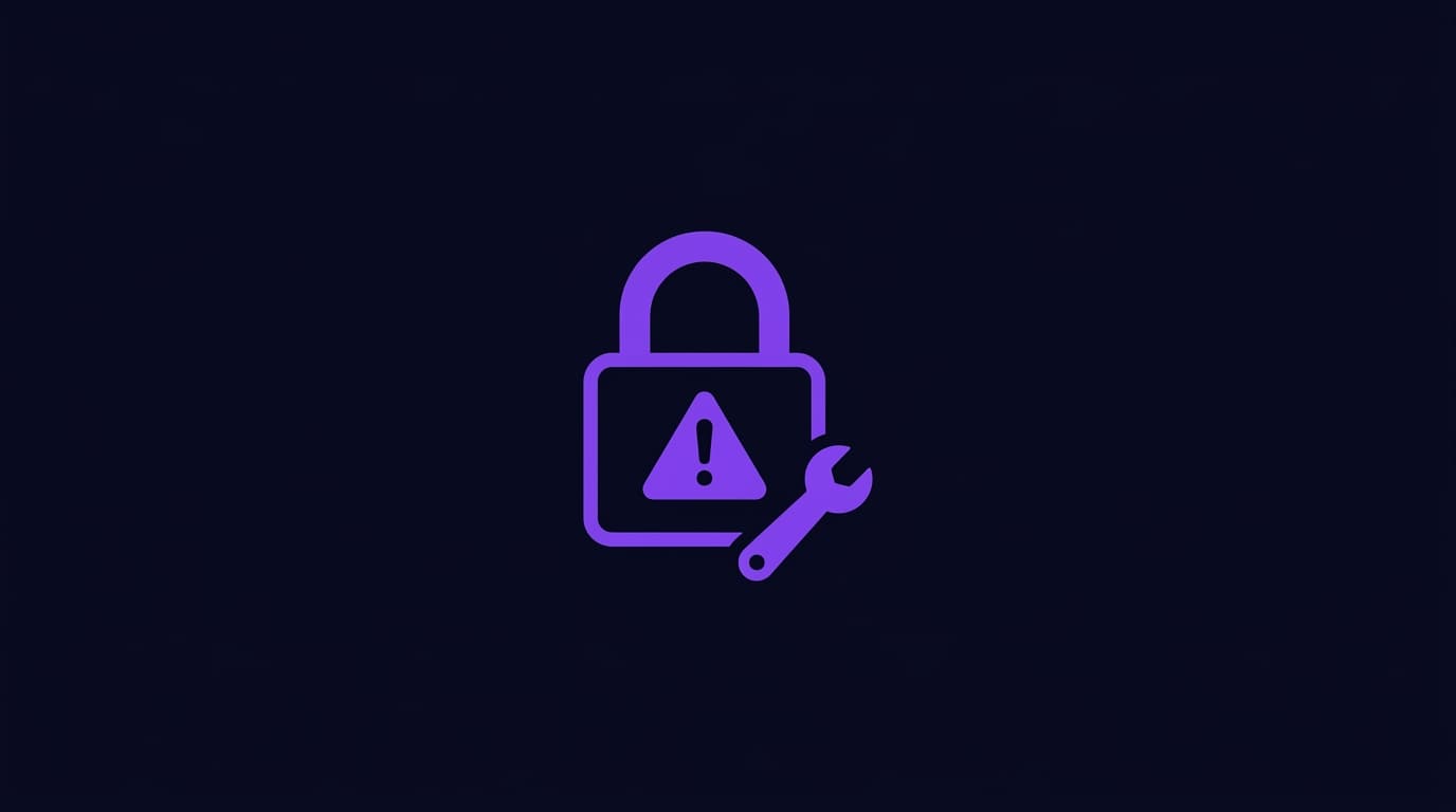 Browser padlock icon with warning symbol showing SSL certificate error state
