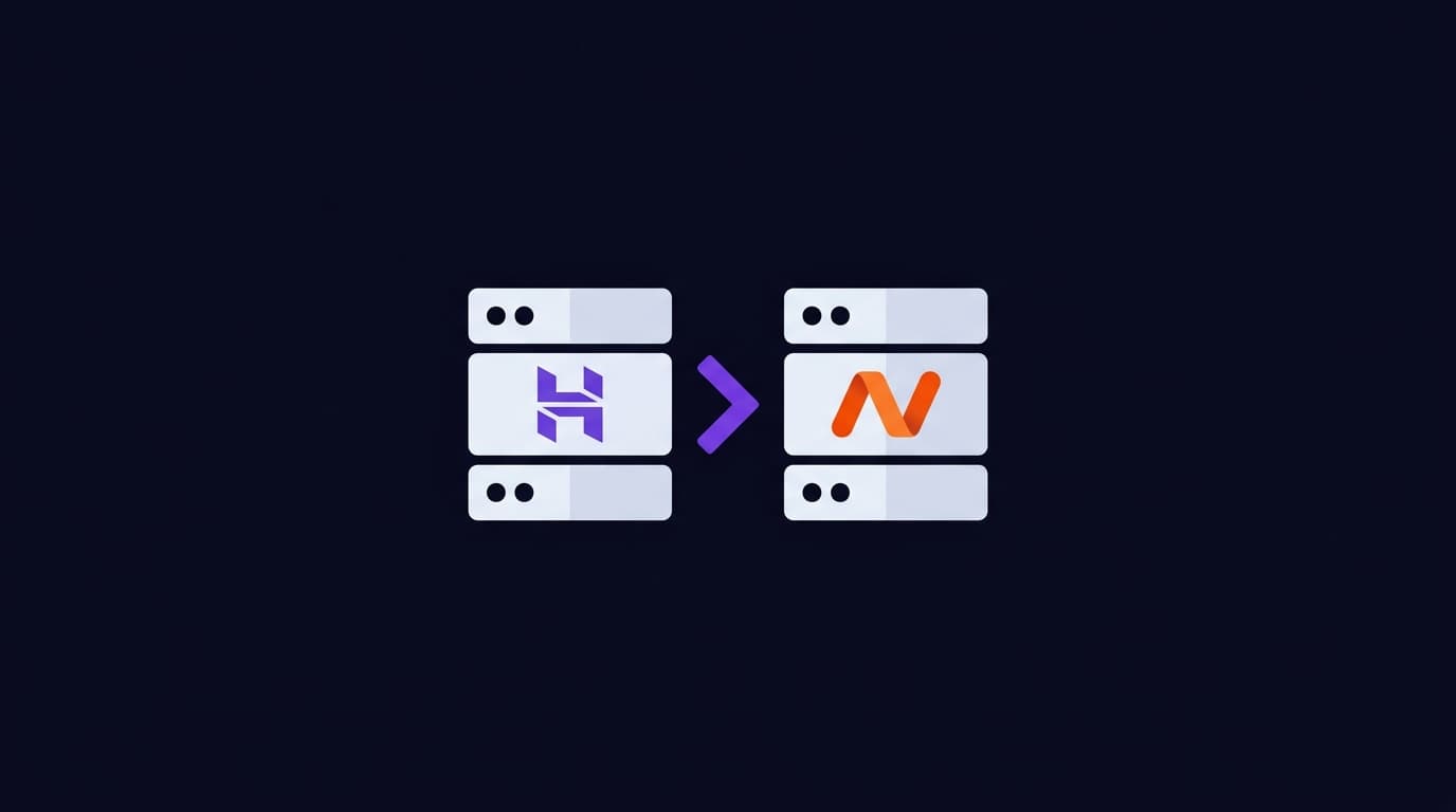 Comparison scale showing Hostinger versus Namecheap logos for domain registration