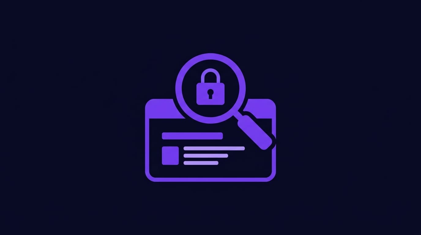 Magnifying glass searching through domain ownership records on dark screen