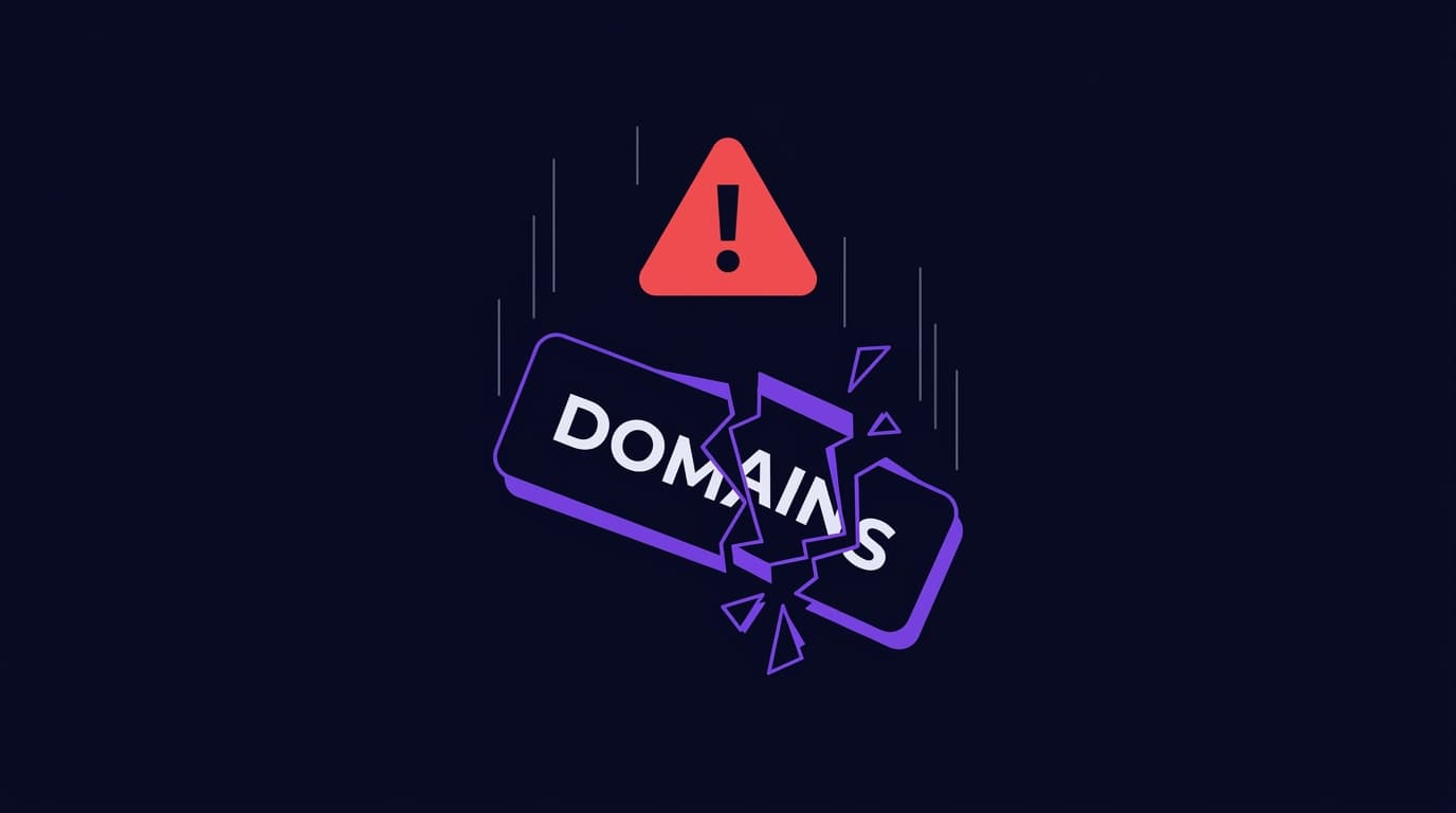 Person looking at laptop screen showing domain expired error message