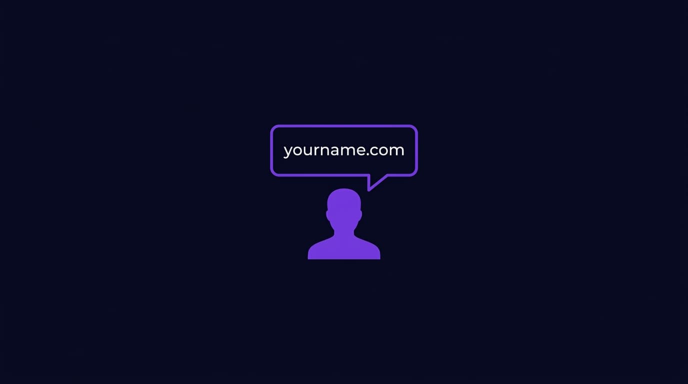 Personal brand website on a laptop showing a professional domain