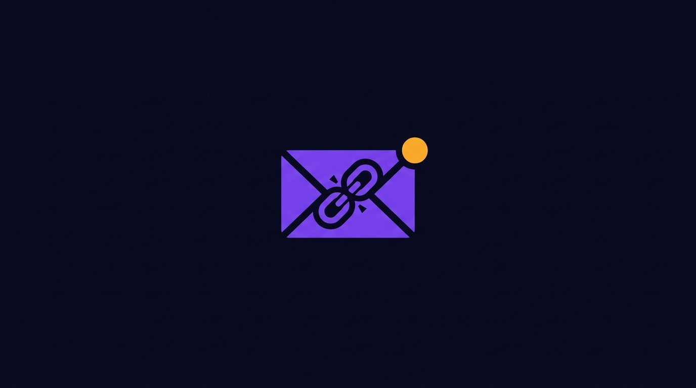 Email envelope with broken chain link showing domain expiry email disruption