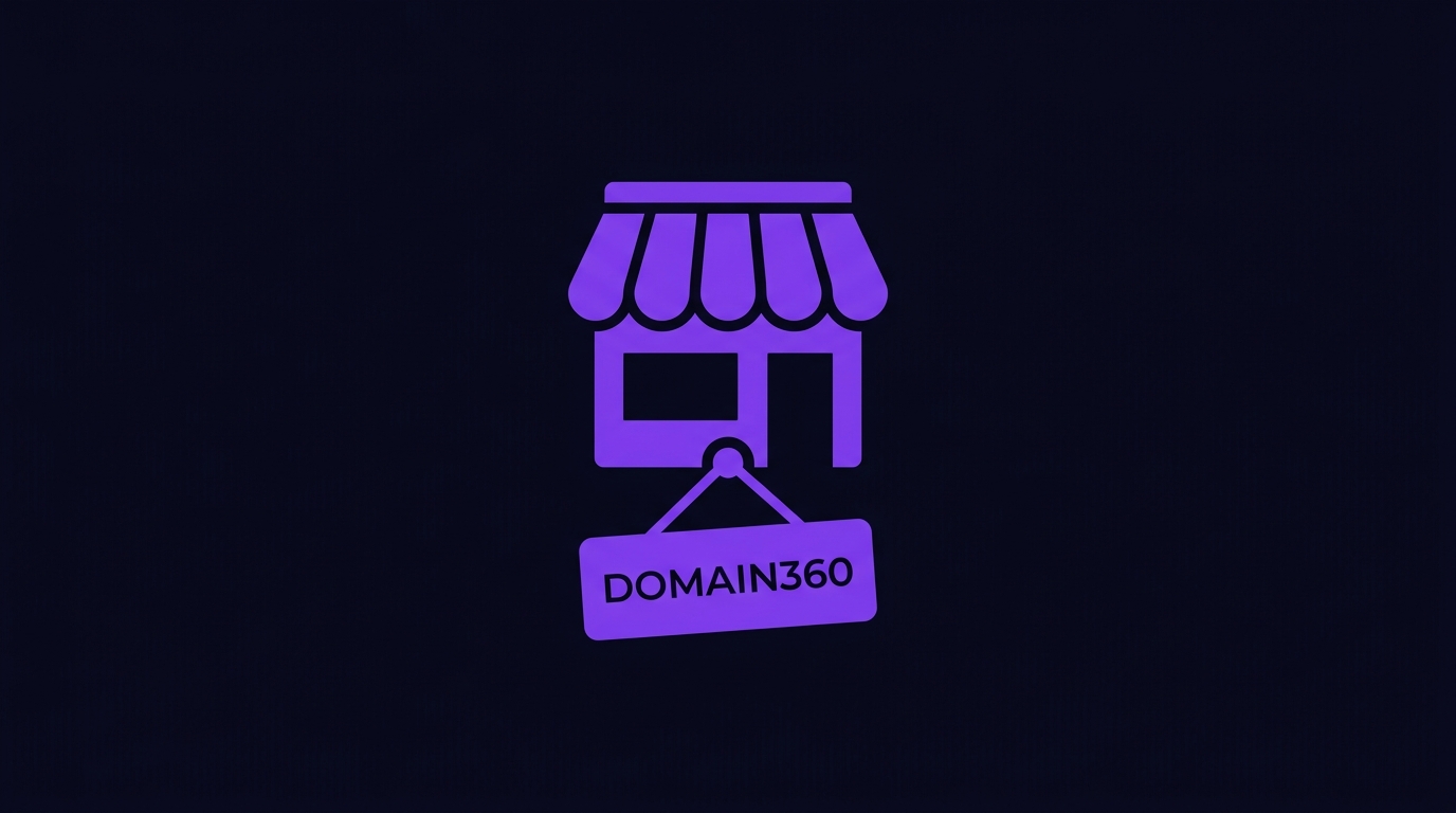 Small business owner managing domain names on a laptop