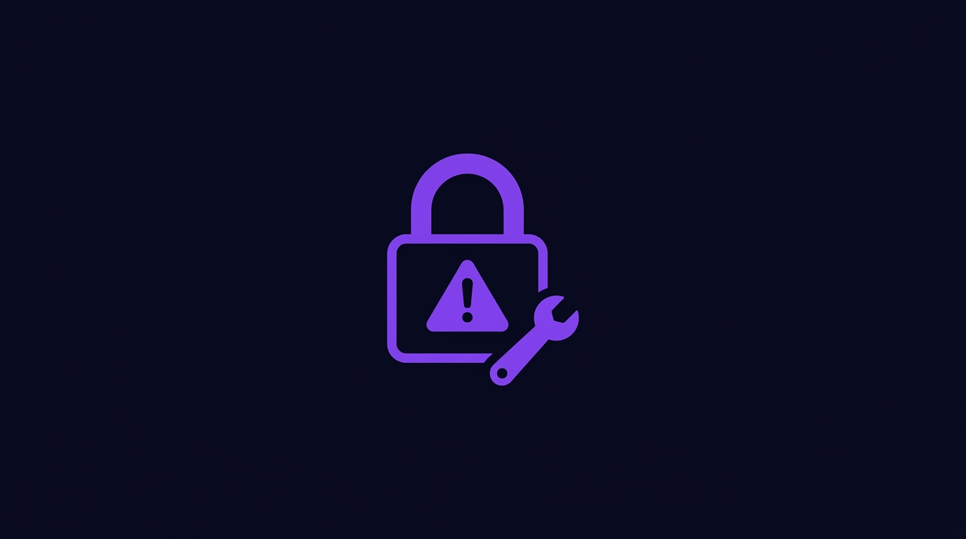 Browser padlock icon with warning symbol showing SSL certificate error state